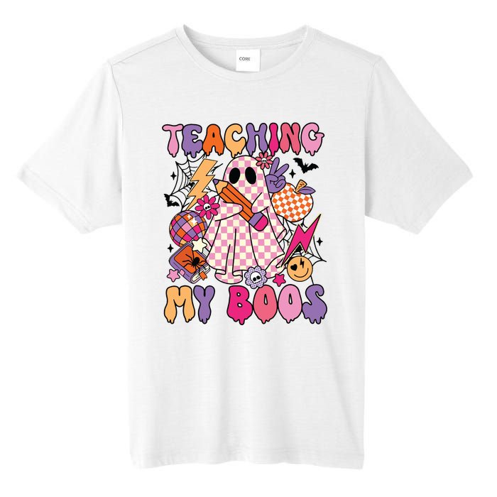 Groovy Teaching My Boos Disco Ball Ghost Halloween Teacher Tall Fusion ChromaSoft Performance T-Shirt