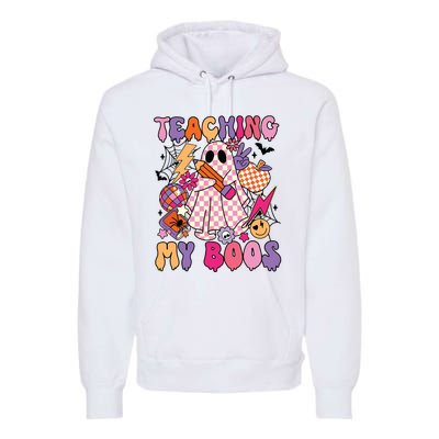 Groovy Teaching My Boos Disco Ball Ghost Halloween Teacher Premium Hoodie