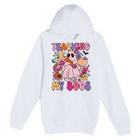 Groovy Teaching My Boos Disco Ball Ghost Halloween Teacher Premium Pullover Hoodie