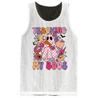 Groovy Teaching My Boos Disco Ball Ghost Halloween Teacher Mesh Reversible Basketball Jersey Tank