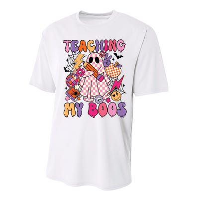 Groovy Teaching My Boos Disco Ball Ghost Halloween Teacher Performance Sprint T-Shirt