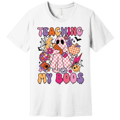 Groovy Teaching My Boos Disco Ball Ghost Halloween Teacher Premium T-Shirt