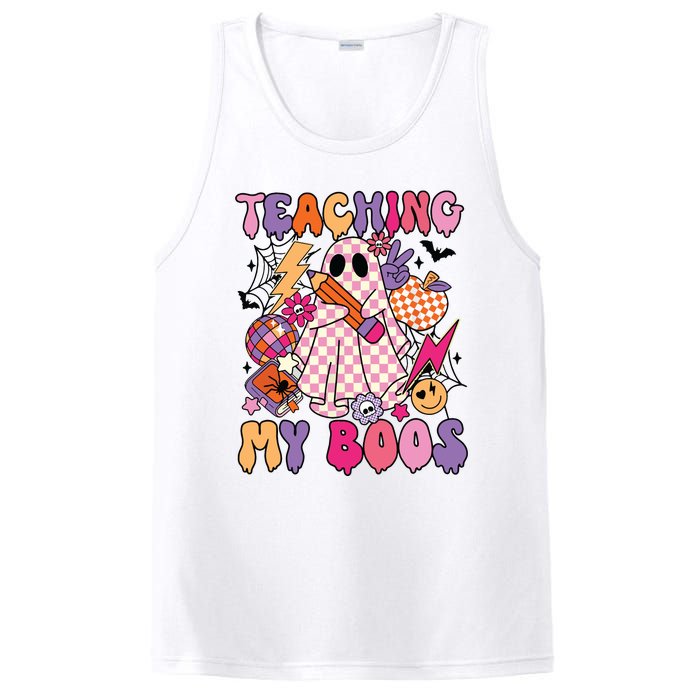 Groovy Teaching My Boos Disco Ball Ghost Halloween Teacher PosiCharge Competitor Tank