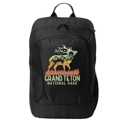 Grand Teton National Park Retro Mountain Vintage Elk Gift City Backpack