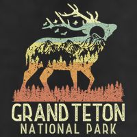 Grand Teton National Park Retro Mountain Vintage Elk Gift Beanie