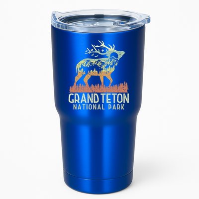 Grand Teton National Park Retro Mountain Vintage Elk Gift Tumbler