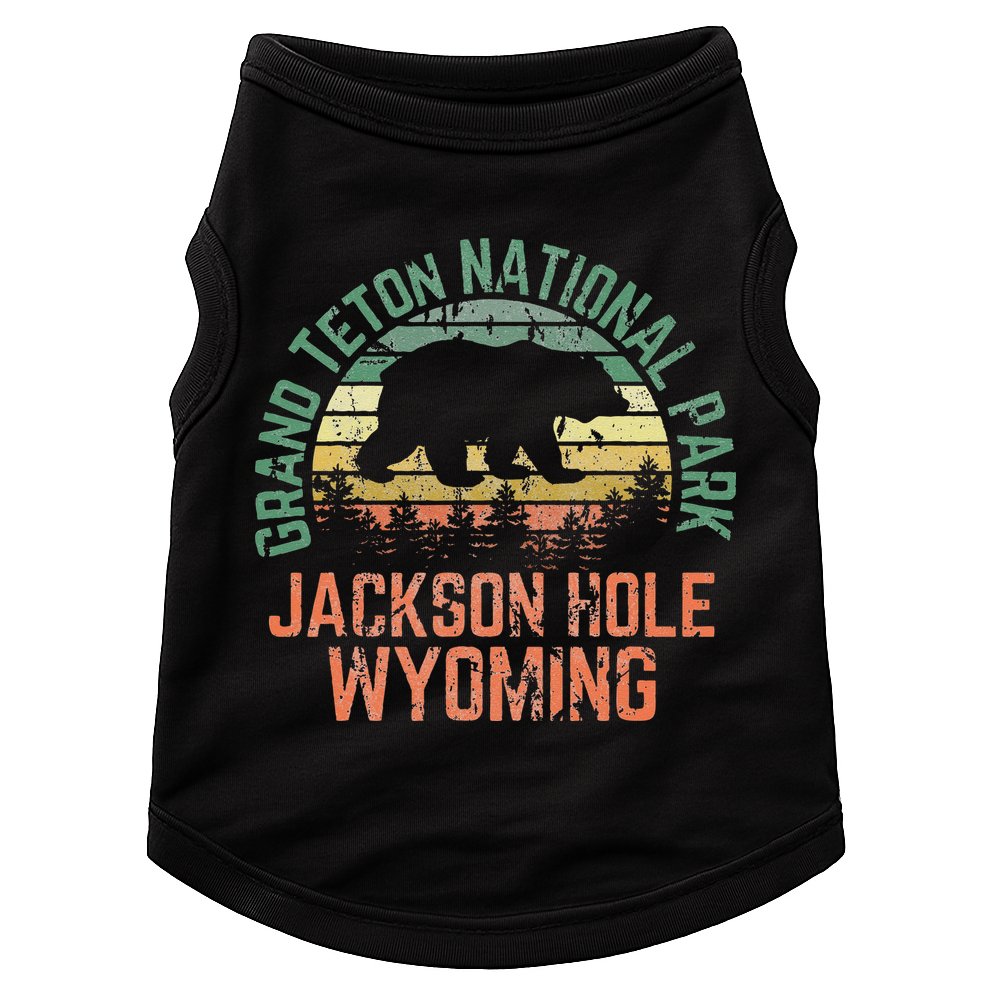 Grand Teton National Park Jackson Hole Wyoming Bear Vintage Doggie Tank
