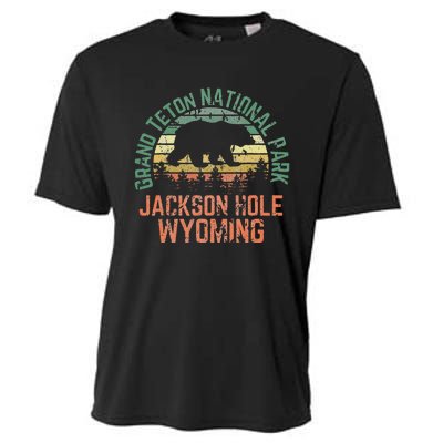 Grand Teton National Park Jackson Hole Wyoming Bear Vintage Cooling Performance Crew T-Shirt