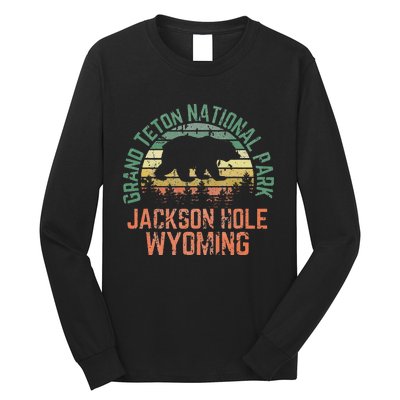 Grand Teton National Park Jackson Hole Wyoming Bear Vintage Long Sleeve Shirt