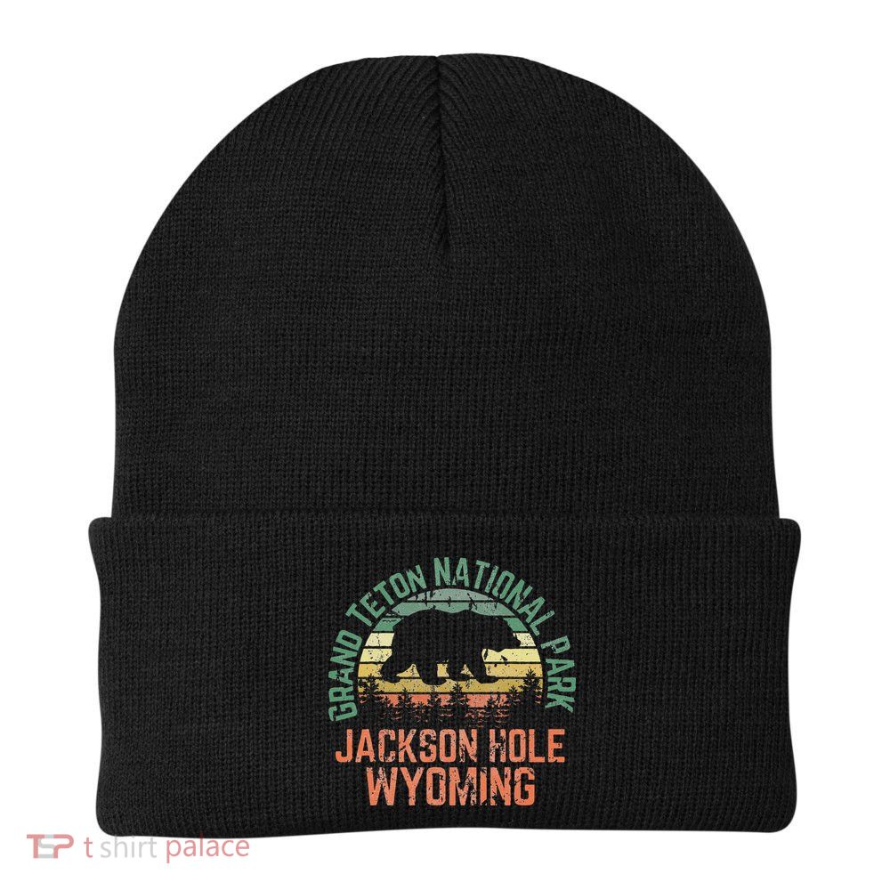 Grand Teton National Park Jackson Hole Wyoming Bear Vintage Beanie