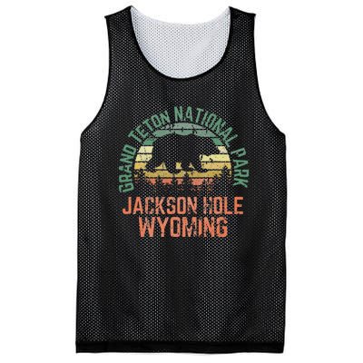 Grand Teton National Park Jackson Hole Wyoming Bear Vintage Mesh Reversible Basketball Jersey Tank