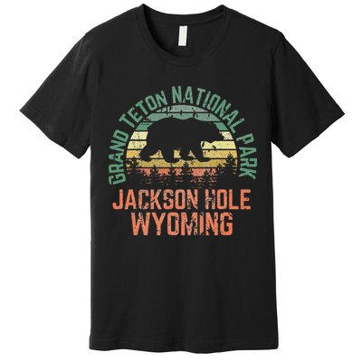 Grand Teton National Park Jackson Hole Wyoming Bear Vintage Premium T-Shirt