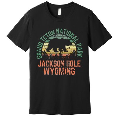 Grand Teton National Park Jackson Hole Wyoming Bear Vintage Premium T-Shirt