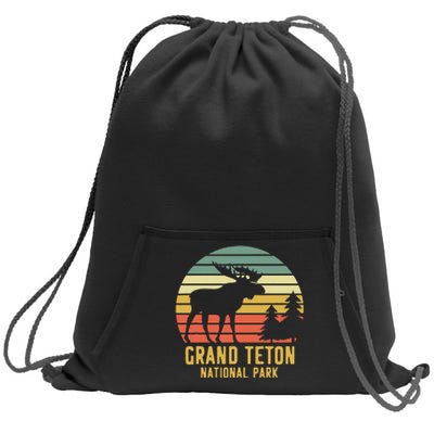 Grand Teton National Park Moose Vacation Travel Sweatshirt Cinch Pack Bag