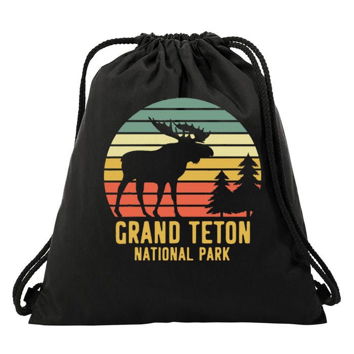 Grand Teton National Park Moose Vacation Travel Drawstring Bag