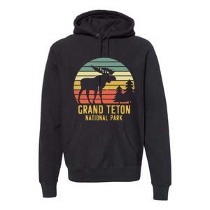 Grand Teton National Park Moose Vacation Travel Premium Hoodie