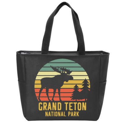 Grand Teton National Park Moose Vacation Travel Zip Tote Bag