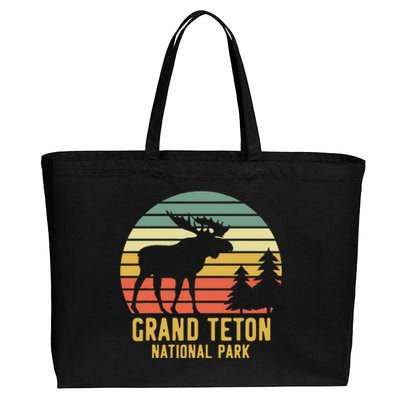 Grand Teton National Park Moose Vacation Travel Cotton Canvas Jumbo Tote