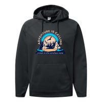 Grand Teton National Park Camping Hiking Family Vacation Performance Fleece Hoodie