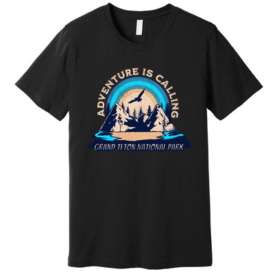 Grand Teton National Park Camping Hiking Family Vacation Premium T-Shirt