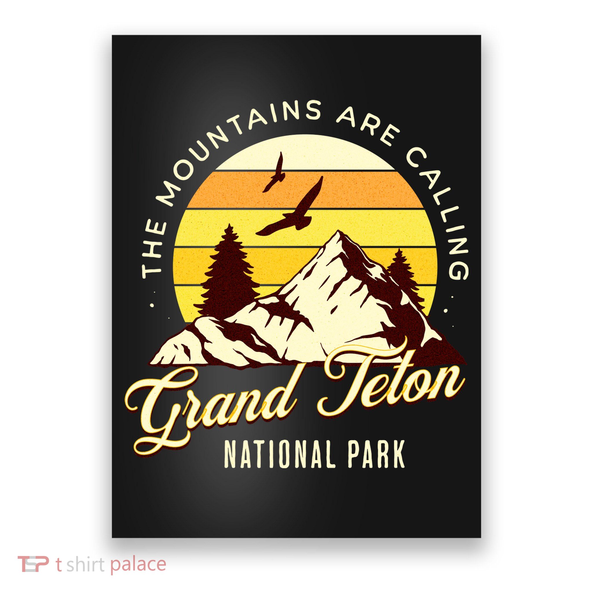 Grand Teton National Park Camping Hiking Family Vacation Poster