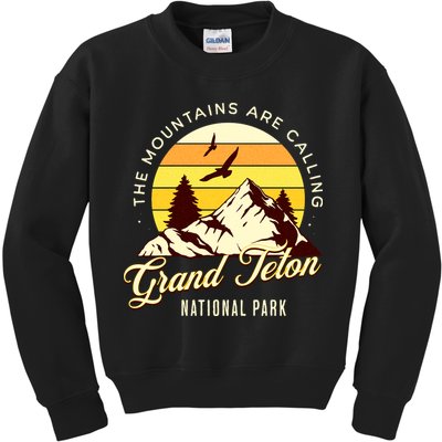 Grand Teton National Park Camping Hiking Family Vacation Kids Sweatshirt