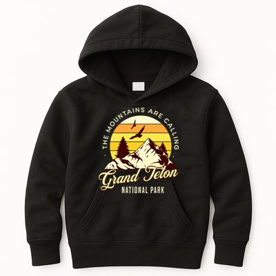 Grand Teton National Park Camping Hiking Family Vacation Kids Hoodie