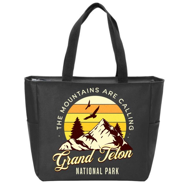 Grand Teton National Park Camping Hiking Family Vacation Zip Tote Bag