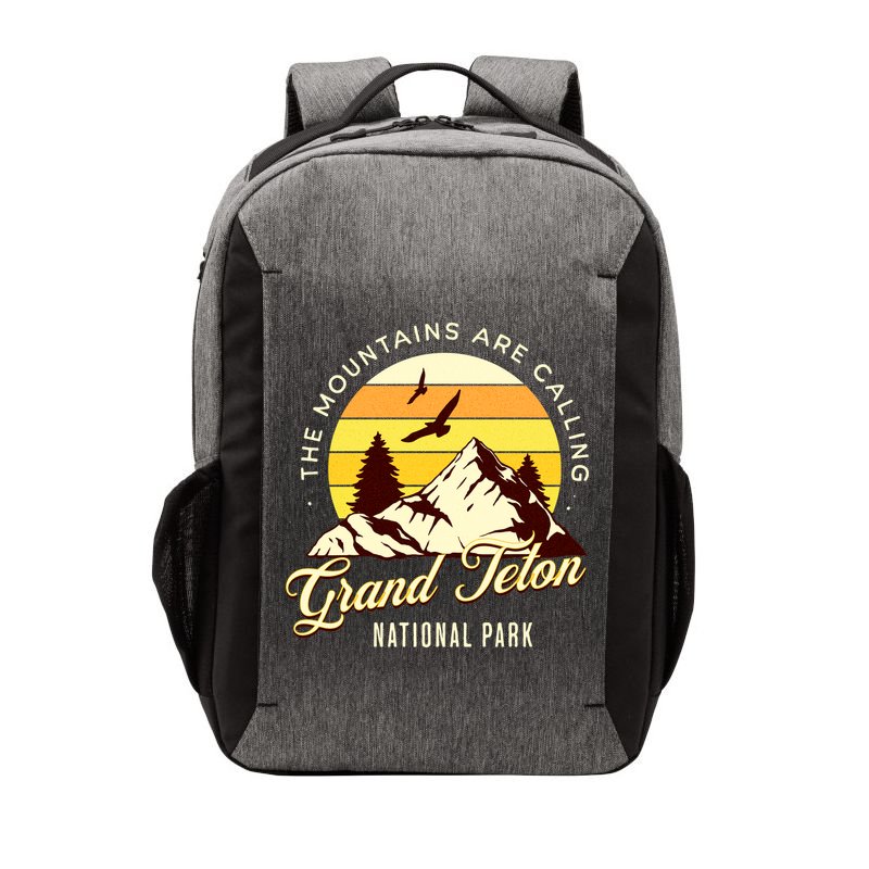 Grand Teton National Park Camping Hiking Family Vacation Vector Backpack