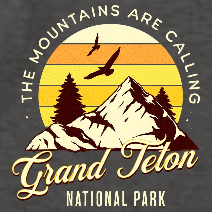 Grand Teton National Park Camping Hiking Family Vacation Vector Backpack