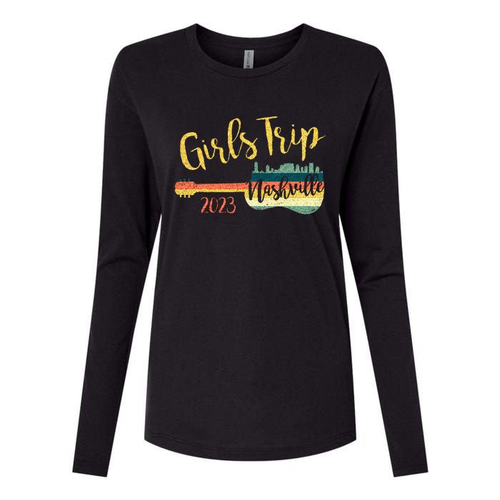 Girls Trip Nashville 23 Guitar Guitarist Weekend Party Womens Cotton Relaxed Long Sleeve T-Shirt