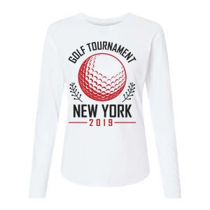 Golf Tournament New York Womens Cotton Relaxed Long Sleeve T-Shirt