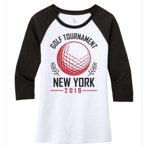 Golf Tournament New York Women's Tri-Blend 3/4-Sleeve Raglan Shirt