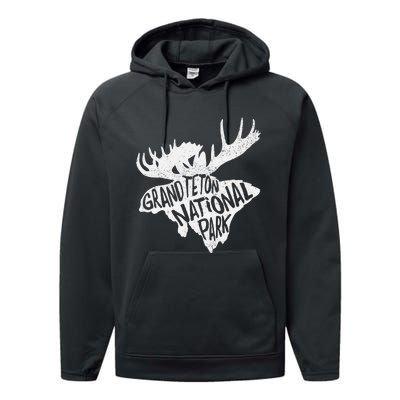 Grand Teton National Park Moose Performance Fleece Hoodie