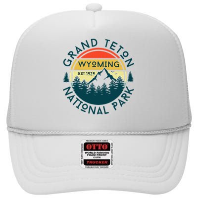 Grand Teton National Park Wyoming Hiking Nature Outdoors High Crown Mesh Back Trucker Hat