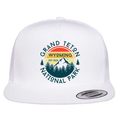 Grand Teton National Park Wyoming Hiking Nature Outdoors Flat Bill Trucker Hat