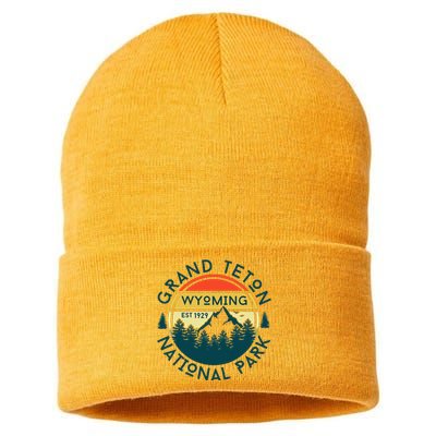 Grand Teton National Park Wyoming Hiking Nature Outdoors Sustainable Knit Beanie