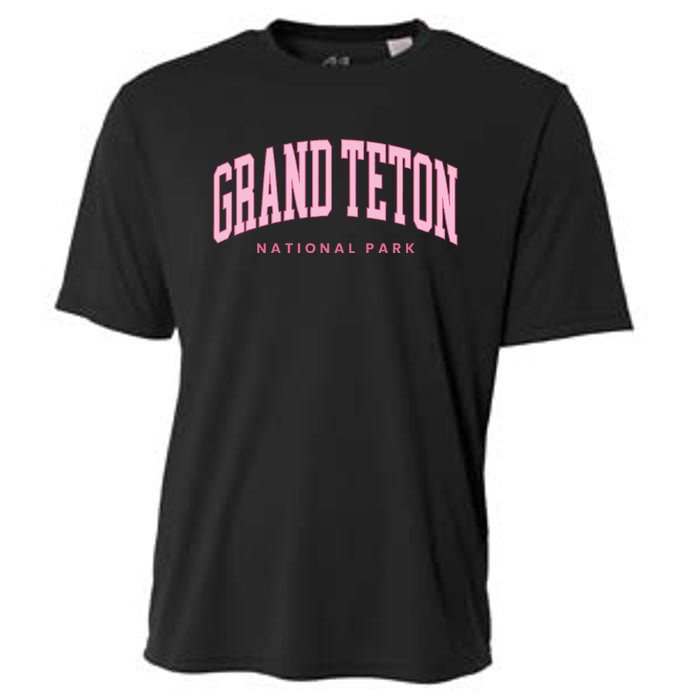 Grand Teton National Park Wyoming Preppy Throwback Cooling Performance Crew T-Shirt