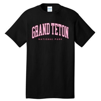 Grand Teton National Park Wyoming Preppy Throwback Tall T-Shirt