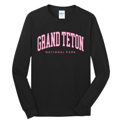 Grand Teton National Park Wyoming Preppy Throwback Tall Long Sleeve T-Shirt