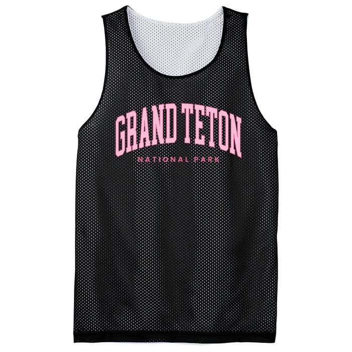 Grand Teton National Park Wyoming Preppy Throwback Mesh Reversible Basketball Jersey Tank