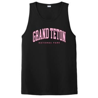 Grand Teton National Park Wyoming Preppy Throwback PosiCharge Competitor Tank