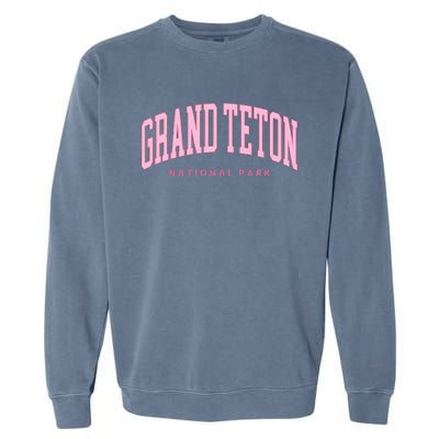 Grand Teton National Park Wyoming Preppy Throwback Garment-Dyed Sweatshirt