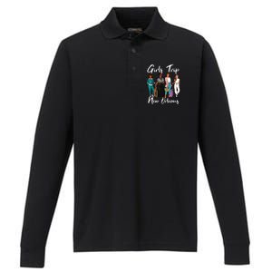 Girl Trip New Orleans For Melanin Afro Black Vacation Women Performance Long Sleeve Polo