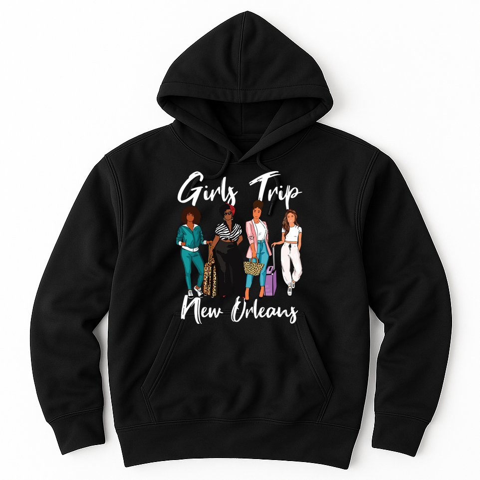 Girl Trip New Orleans For Melanin Afro Black Vacation Women Hoodie