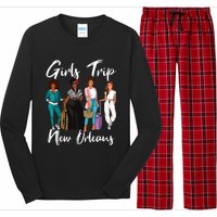 Girl Trip New Orleans For Melanin Afro Black Vacation Women Long Sleeve Pajama Set