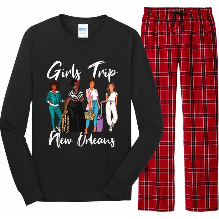 Girl Trip New Orleans For Melanin Afro Black Vacation Women Long Sleeve Pajama Set