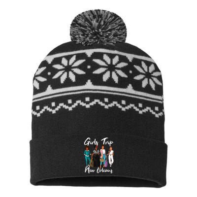 Girl Trip New Orleans For Melanin Afro Black Vacation Women USA-Made Snowflake Beanie