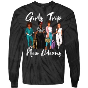 Girl Trip New Orleans For Melanin Afro Black Vacation Women Tie-Dye Long Sleeve Shirt