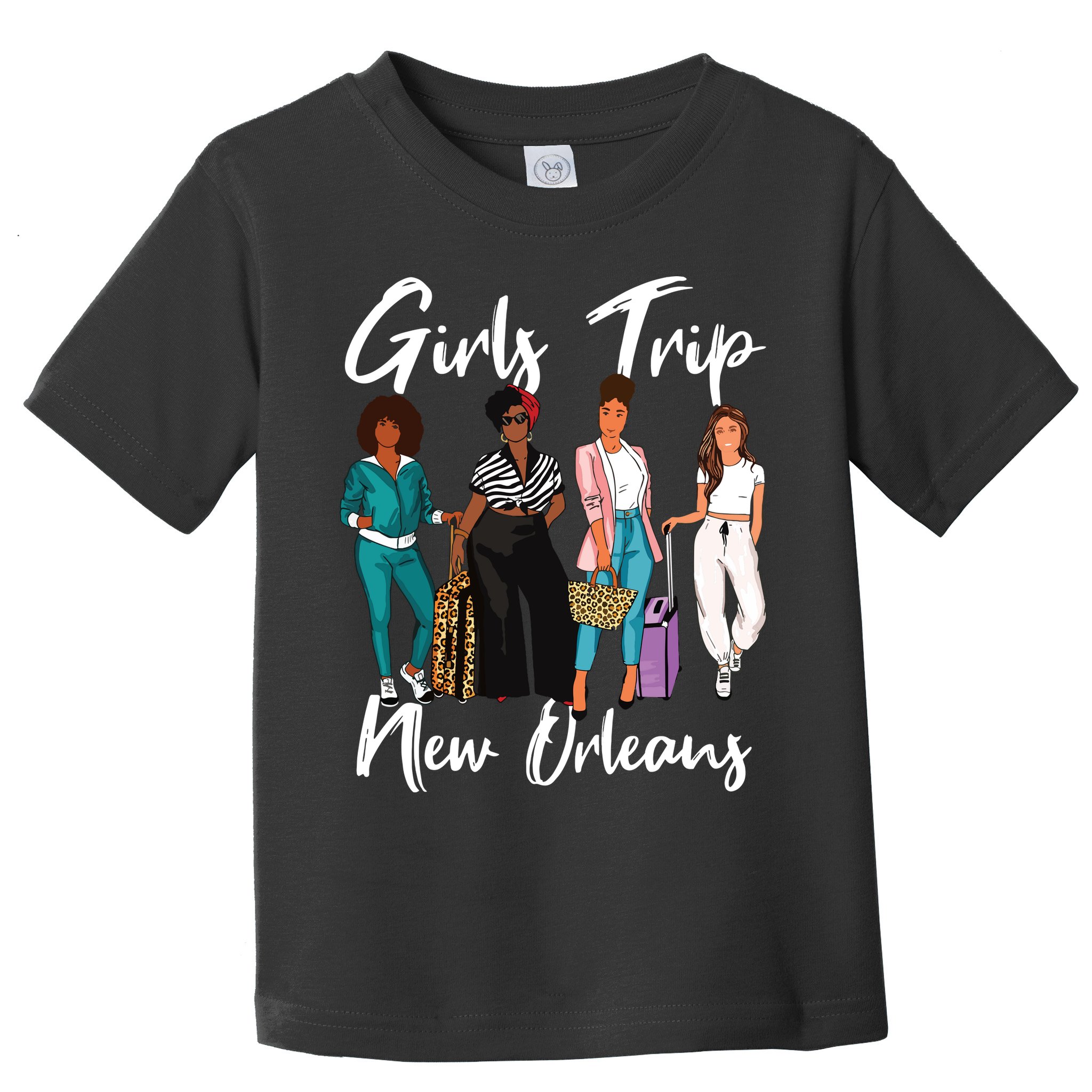 Girl Trip New Orleans For Melanin Afro Black Vacation Women Toddler T-Shirt